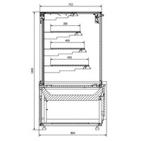 Refrigerated display case Black | Nero 1.4 | 143.7x80x(h)140 cm