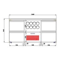 Bar cooler with bottle nest | 4 drawers