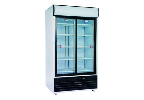  HorecaTraders Display Fridge | White | 875 Liters | Glass door 