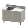 HorecaTraders Stainless Steel Sink with Base Cabinet Sink Left | 140x70x90 cm