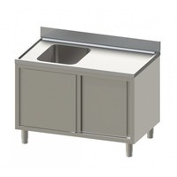 Stainless Steel Sink with Base Cabinet | Sink Left | 120x70x90 cm