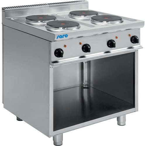  Saro Cuisinière électrique à fond ouvert | 4 assiettes | 400 V 