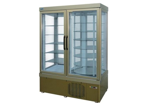  HorecaTraders Vitrine à pâtisserie avec plateaux et grilles tournantes 
