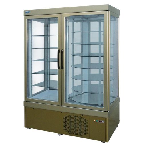  HorecaTraders Vitrine à pâtisserie avec plateaux et grilles tournantes 