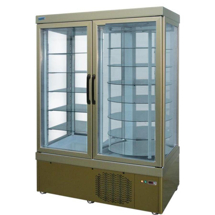 Gebäckvitrine mit Drehtellern und Gittern