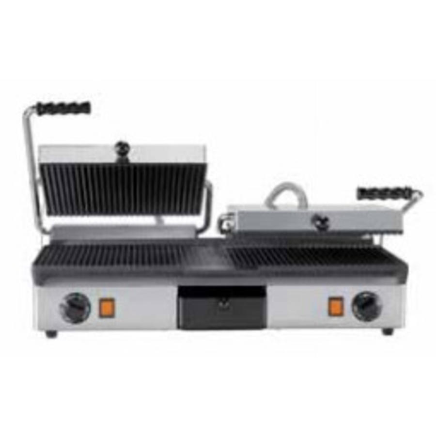 CONTACT GRILL CAST IRON - DOUBLE| Smooth-ribbed and Ribbed-ribbed