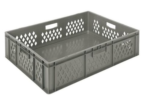  HorecaTraders Bacs empilables en plastique gris L 800 x l 600 | 2 tailles 
