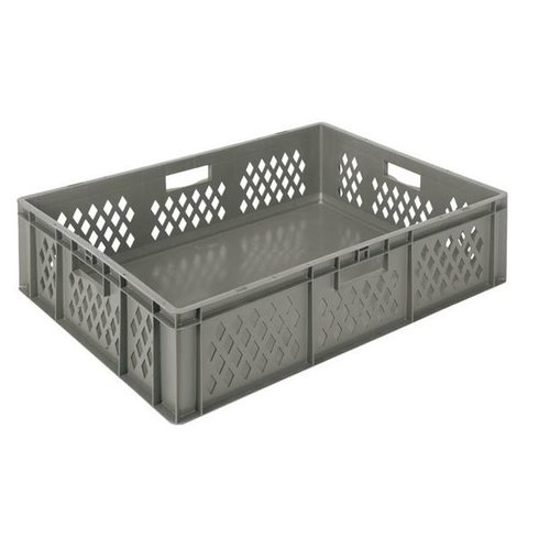  HorecaTraders Bacs empilables en plastique gris L 800 x l 600 | 2 tailles 