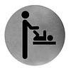 HorecaTraders Pictogram Round | Diaper Changing | Stainless Steel