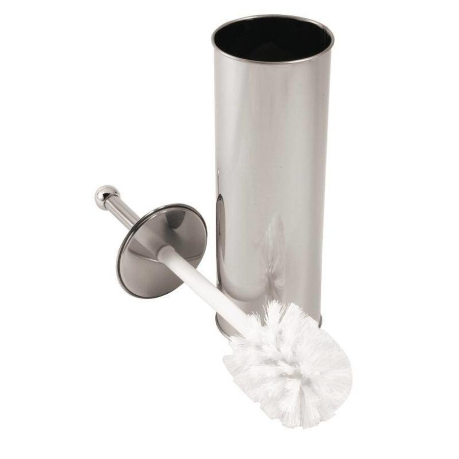 Toilet brush with stainless steel holder