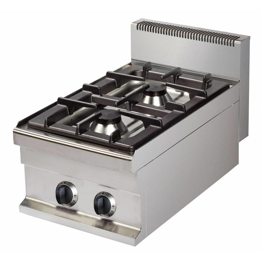 Plaque de cuisson à gaz avec 2 brûleurs