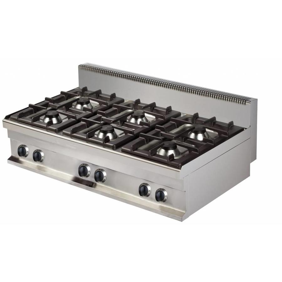 Gas hob with 6 burners