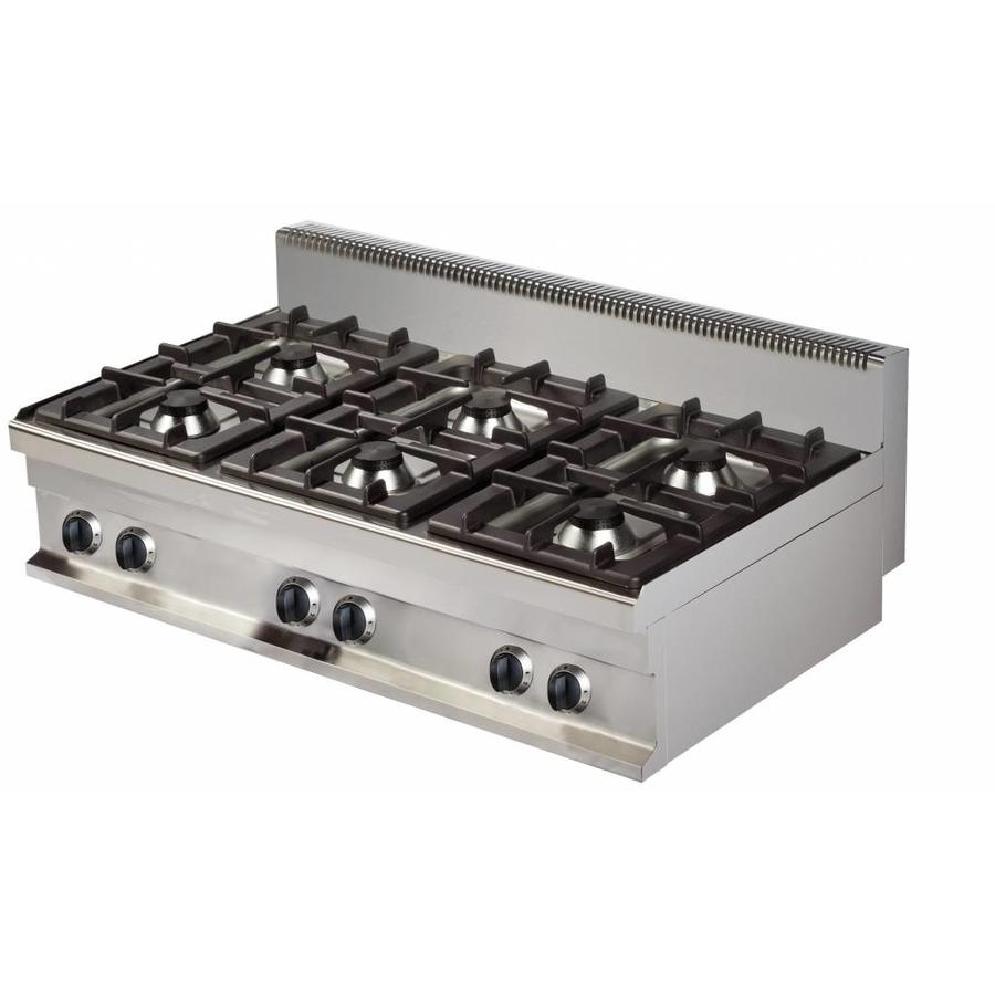 Plaque de cuisson à gaz avec 6 brûleurs