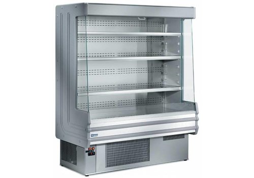  HorecaTraders Wall refrigerated display case with 4 shelves - stainless steel - 1000x750xh1820 