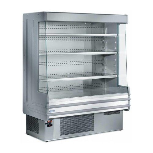  HorecaTraders Wall refrigerated display case with 4 shelves - stainless steel - 1000x750xh1820 