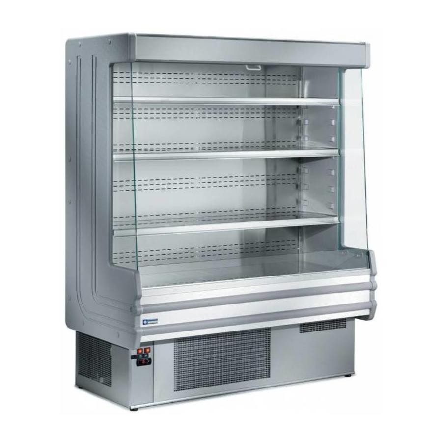 Wall-mounted refrigerated display case with 4 shelves - Stainless steel - 1000x750xh1820