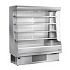 HorecaTraders Meuble réfrigéré mural 4 étagères - Inox/acier - Gris - Évaporateur ventilé