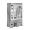 HorecaTraders Edelstahl-Wandkühlschrank mit 4 Ablageflächen | Belüfteter Verdampfer | 1200x545xh1900