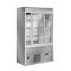 HorecaTraders Refrigerated stainless steel wall unit with 4 shelves | Ventilated evaporator | 1200x545xh1900