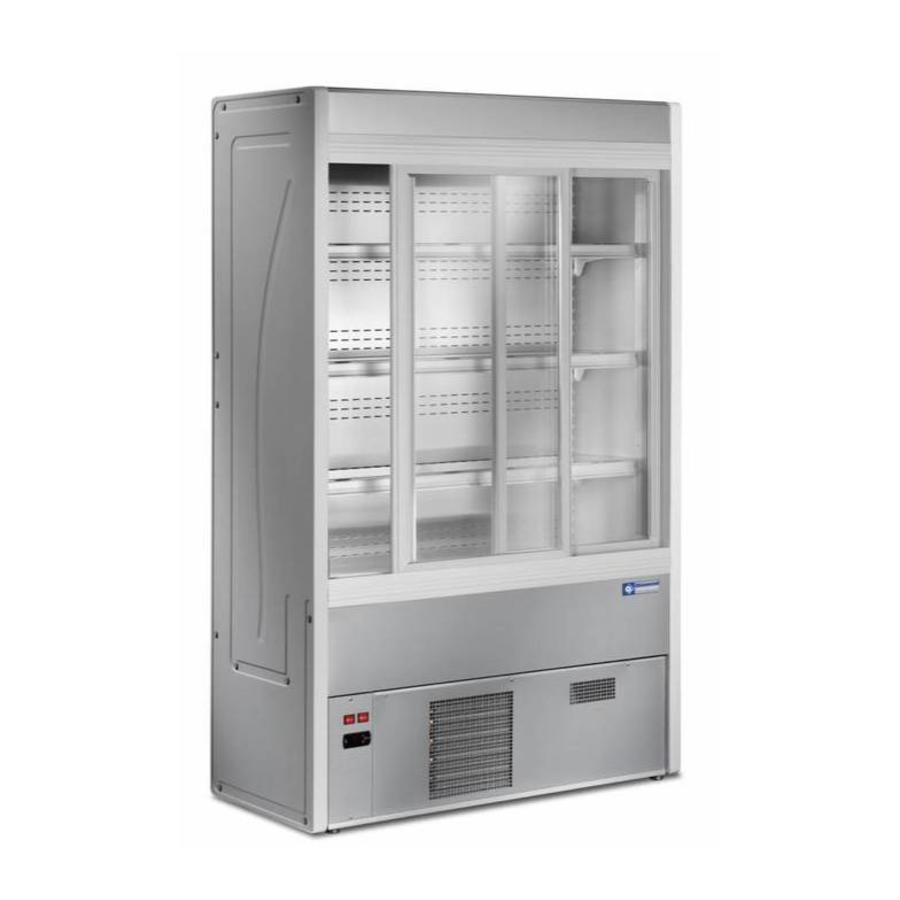 Edelstahl-Wandkühlung mit Glasschiebetüren - Air Forced - LED-Beleuchtung