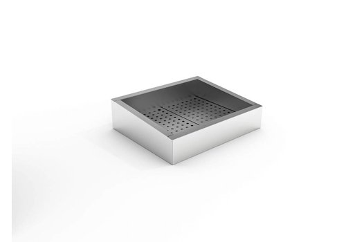  Combisteel Bac à glace pilée | 2/1 GN | Incliné | Acier inoxydable AISI 304 