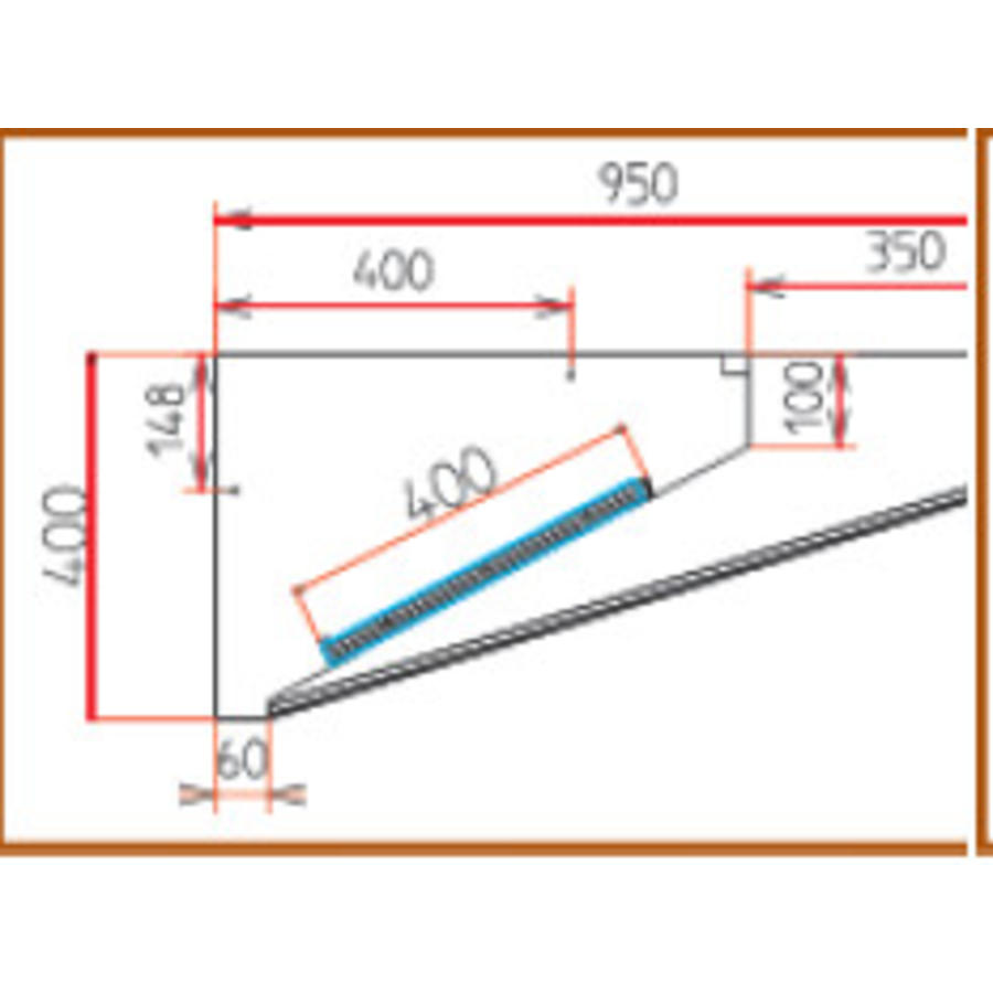 stainless steel wall extractor hood | 200x95x40cm