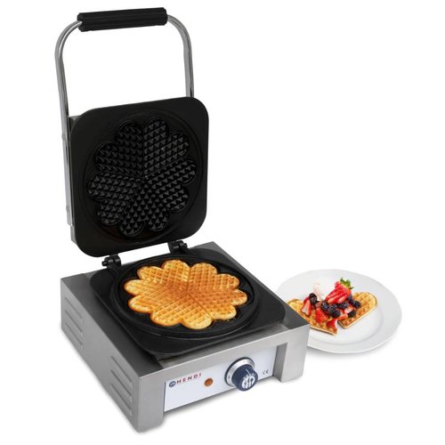  Hendi Waffle Maker | Stainless Steel | Heart Shaped | 230 V 