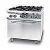 Hendi Gas stove Kitchen Line 4 Burners with Electric Convection Oven GN 1/1