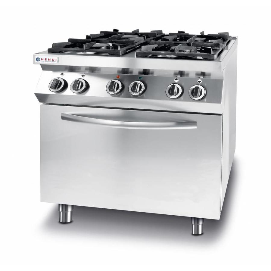 Cuisinière à gaz Kitchen Line 4 feux avec four électrique à convection GN 1/1