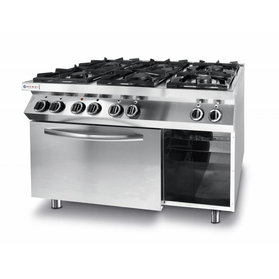 Gas stove Kitchen Line 6 Burners with Electric Convection Oven GN 1/1