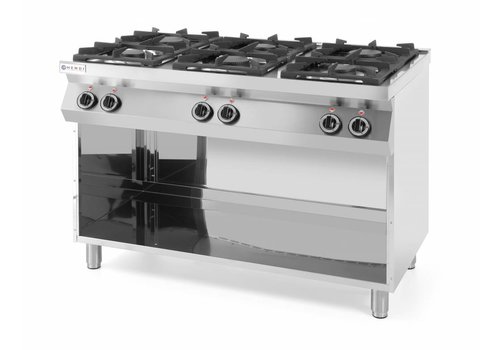  Hendi Cuisinière à gaz Kitchen Line 6 feux avec conversion 