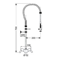 Lage voorspoeldouche monobloc