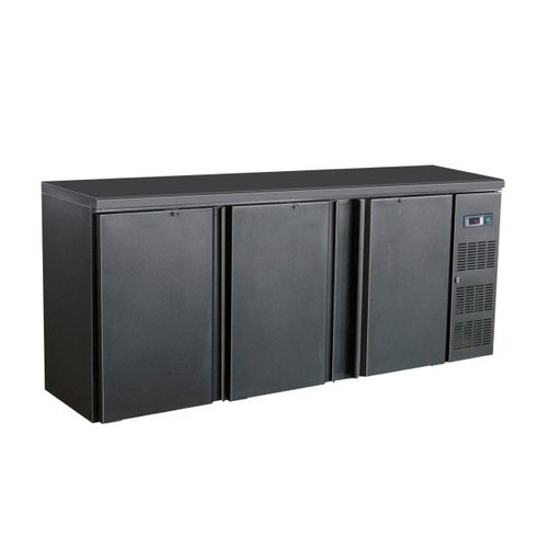  HorecaTraders Bar fridge | 3 doors | Black - LUXURY SERIES 