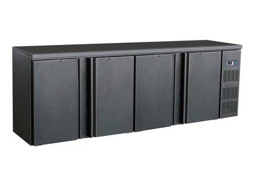  HorecaTraders Bar fridge 4 doors Black - LUXURY SERIES 