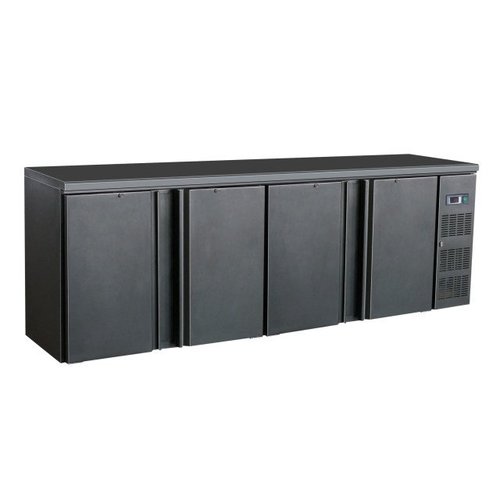  HorecaTraders Bar fridge 4 doors Black - LUXURY SERIES 