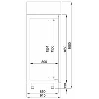 Congélateur du boulanger | Acier inoxydable | 850 litres | Assiettes 60x40 cm