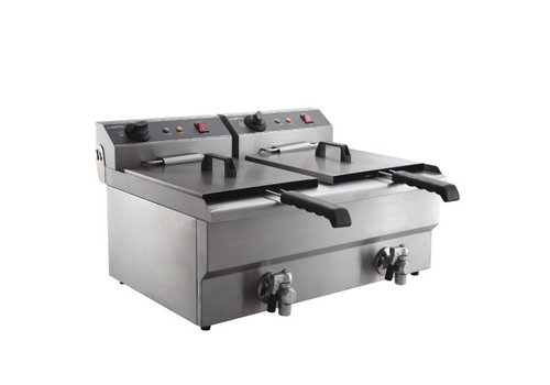  Combisteel Pro Table Fryer with Drain Tap | 2x8 Liter - BEST SELLING 