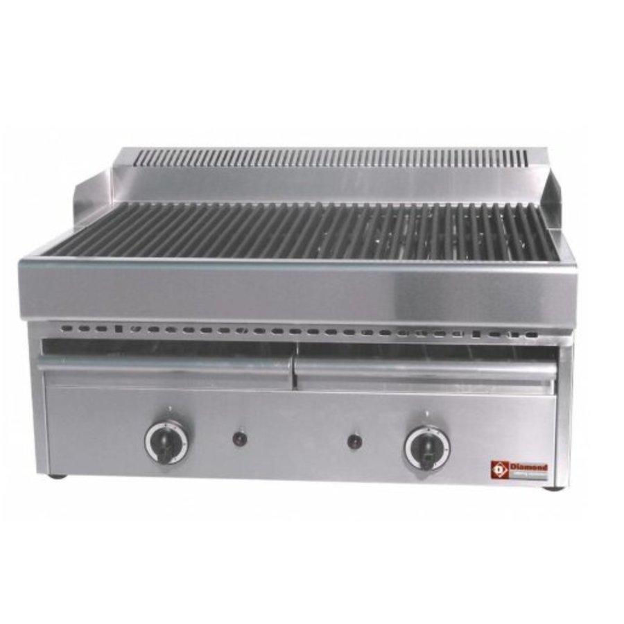 Grill vapeur à gaz en fonte - grille - modèle de table - 77x63x(h)43cm