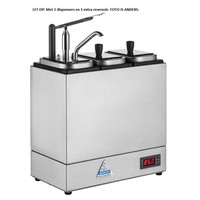 Bar à sauces | 2 distributeurs | Réservoir supplémentaire