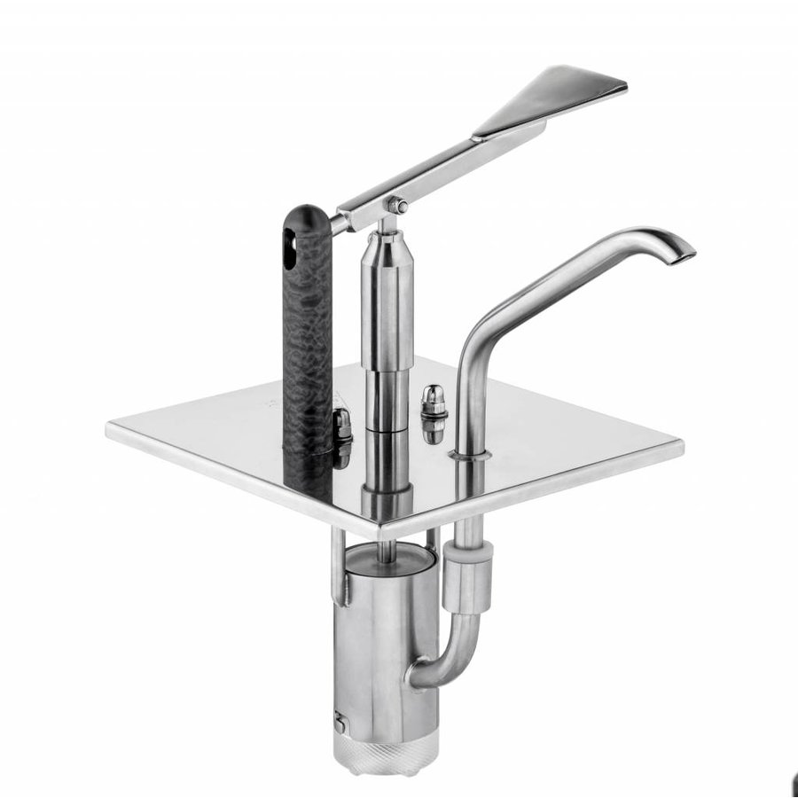 Sauce dispenser with pump and lid 1/6 GN