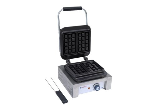  Hendi Stainless Steel Waffle Iron | Brussels Waffles | 3x5 cm 