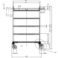 RVS serveerwagen | 3 plateaus | 90x60x95 cm