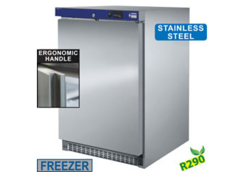  HorecaTraders Small Freezer Stainless Steel | 155 liters 