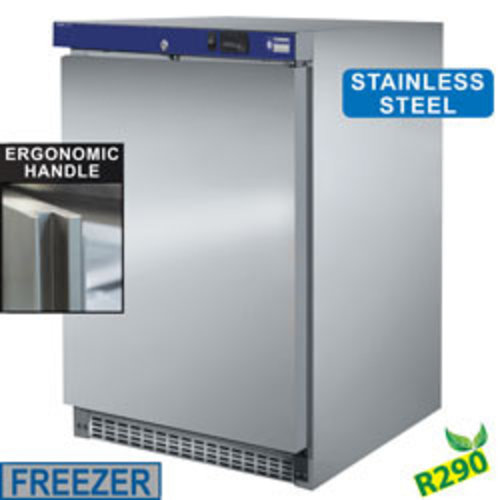  HorecaTraders Small Freezer Stainless Steel | 155 liters 