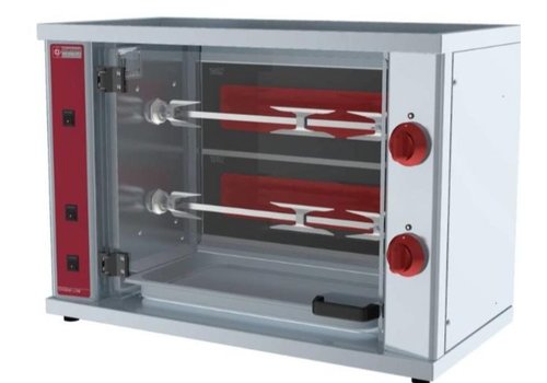  HorecaTraders Grillades de poulet | Gaz | 6 poulets | 2 broches 