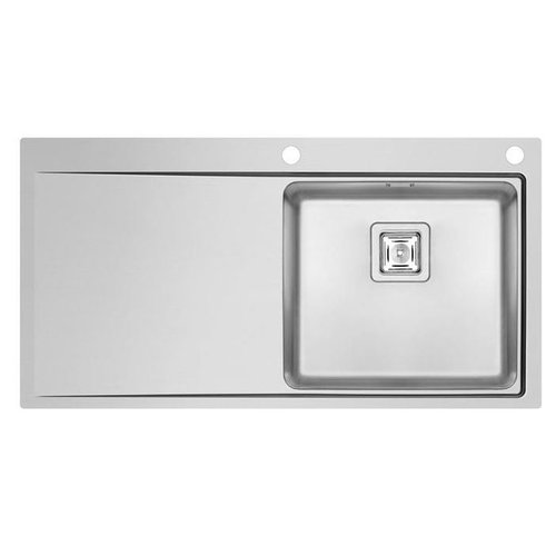  HorecaTraders Stainless Steel Sink Top | Sink Right | 100 x 52 cm 