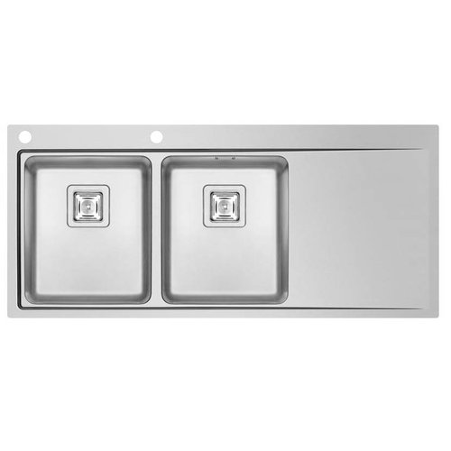 HorecaTraders Stainless steel sink table top | Sinks Links | 2x sink 340 x 400 x 200mm 