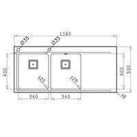 Stainless steel sink table top | Sinks Links | 2x sink 340 x 400 x 200mm