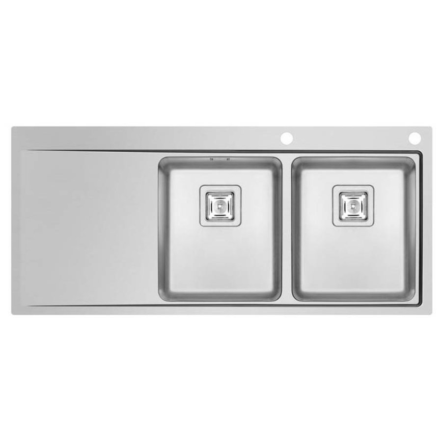 Buy Stainless steel sink table top sinks right 2x sink 340X400X200mm