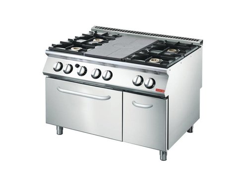  Gastro-M Cuisinière à gaz professionnelle avec four à gaz | 4 brûleurs 